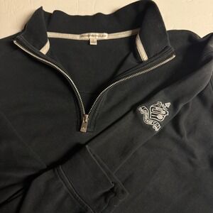 Peter‎ Millar Quarter Zip Pullover Black Long Sleeve Golf Club Crest L